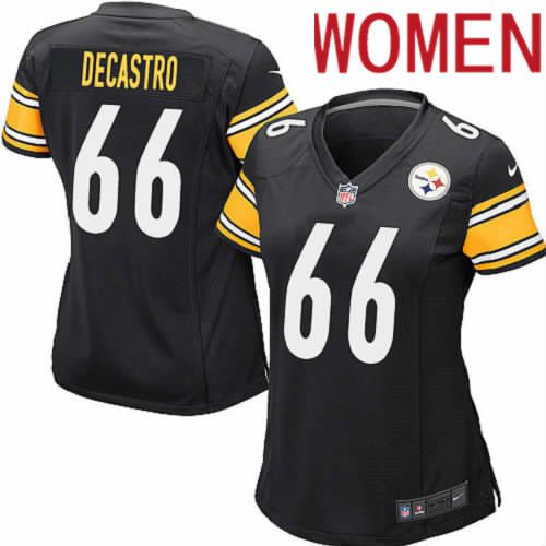 Women Pittsburgh Steelers 66 David DeCastro Nike Black Game Player NFL Jersey
